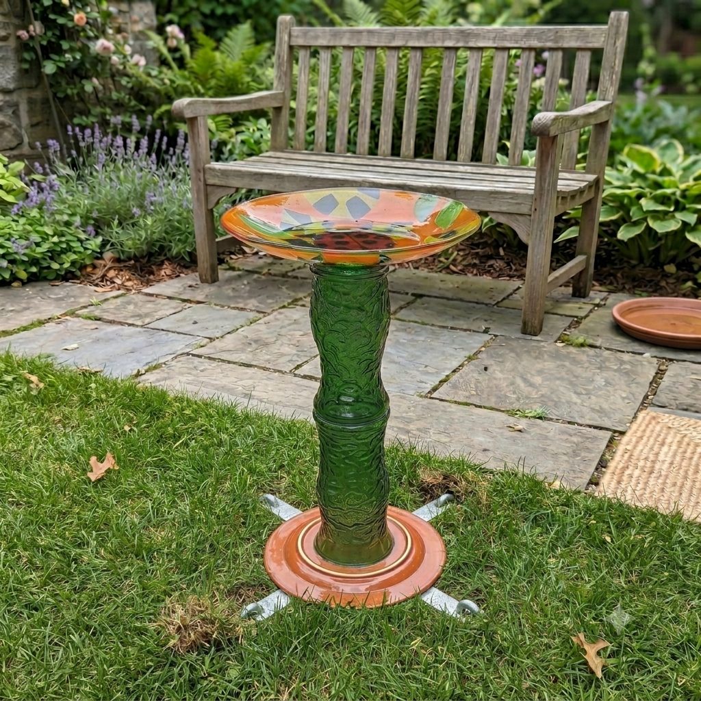 Ladybug Birdbath 2