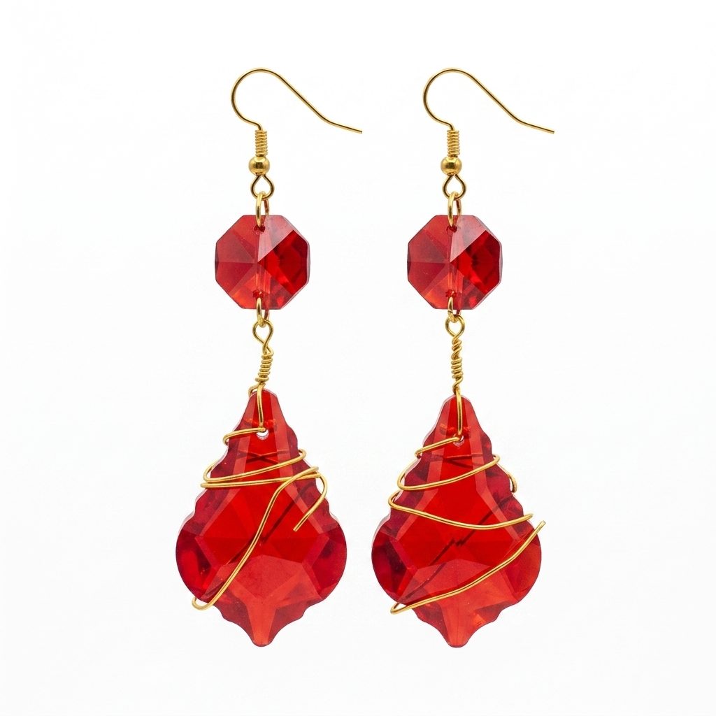 Glass Pendant Earrings (Pair)
