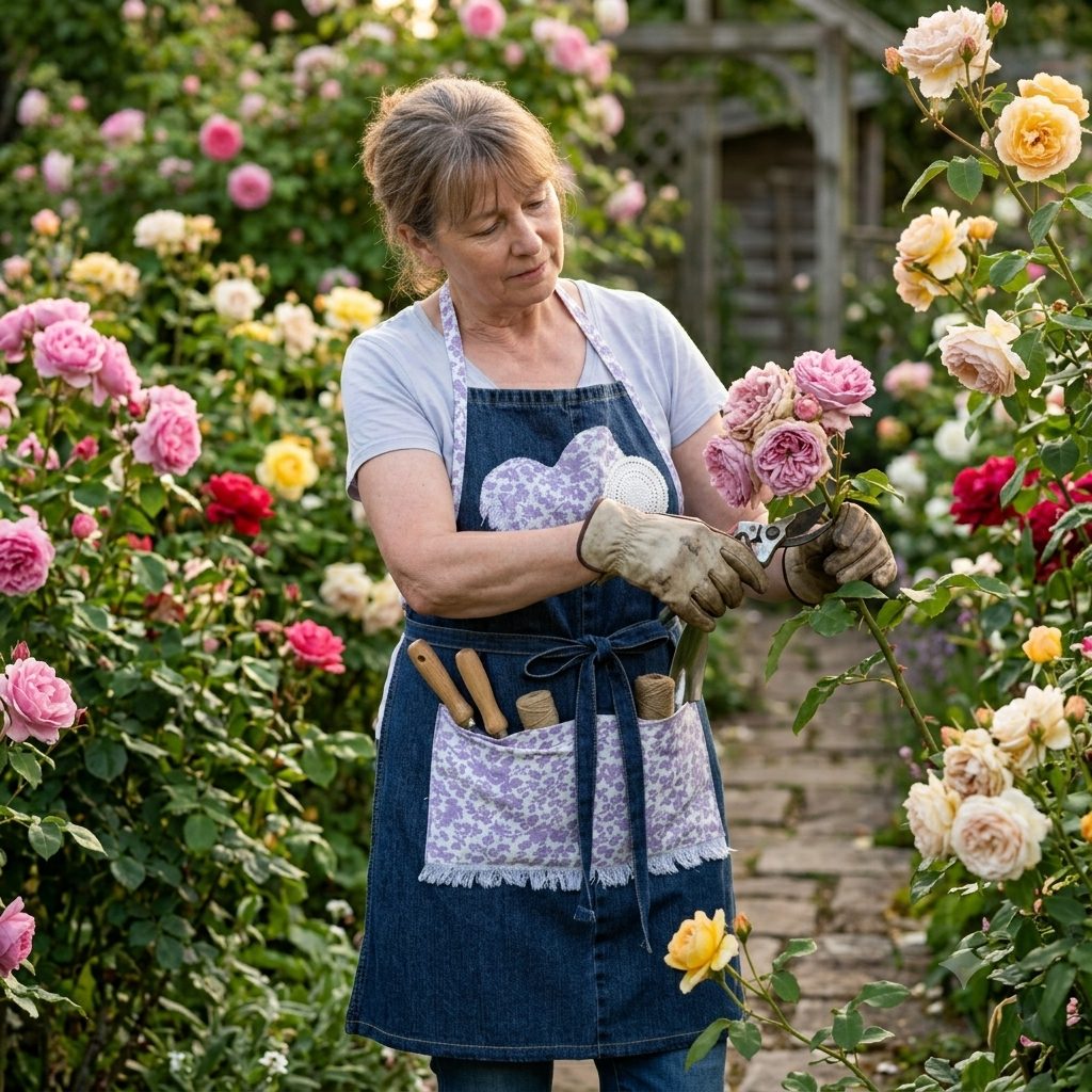 Denim & Vintage Flour Sack Apron 2