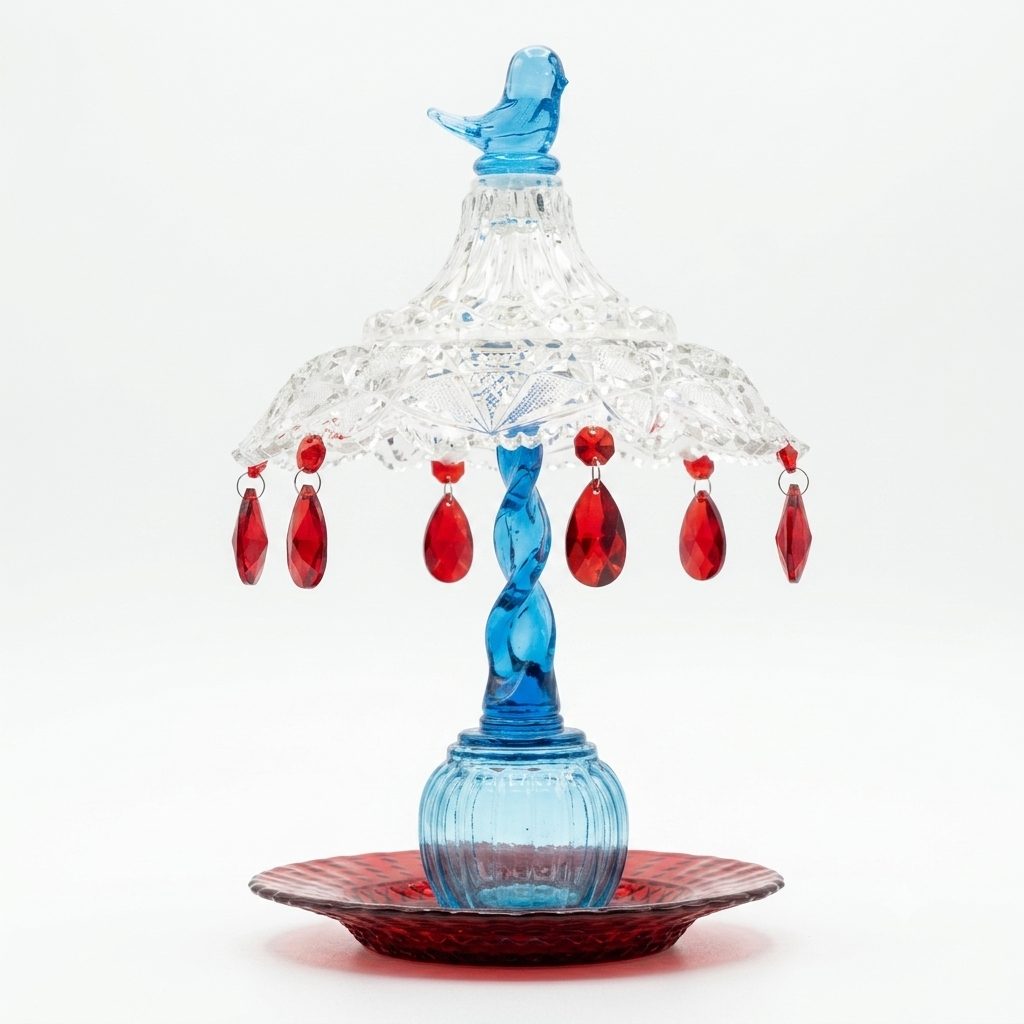 Red/Aqua Bracket Bird Feeder
