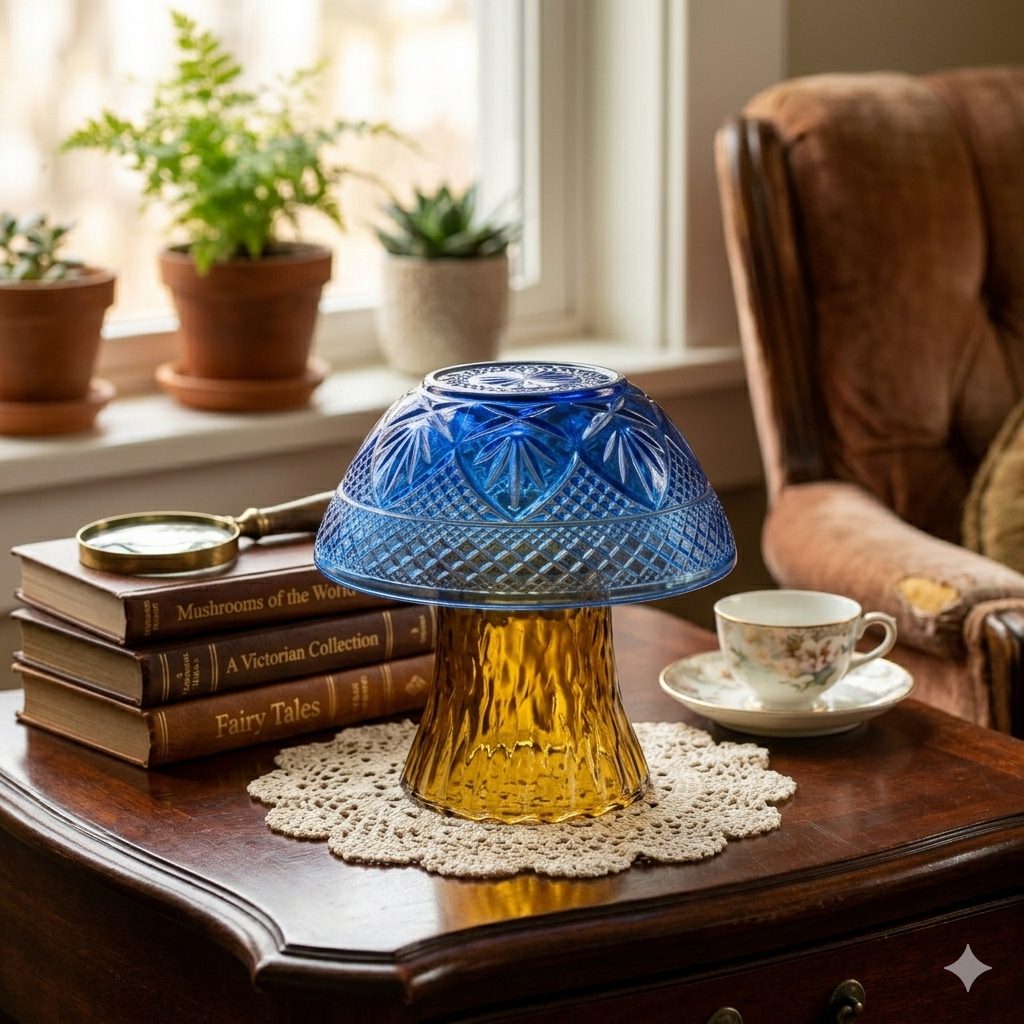 Gold & Blue Mushroom 2