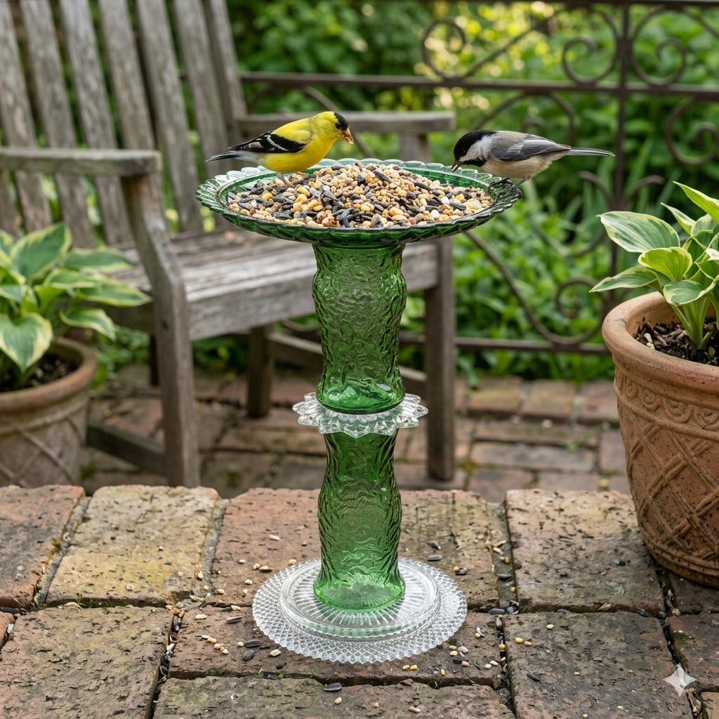 Green Birdbath, Feeder, or Side Table 2