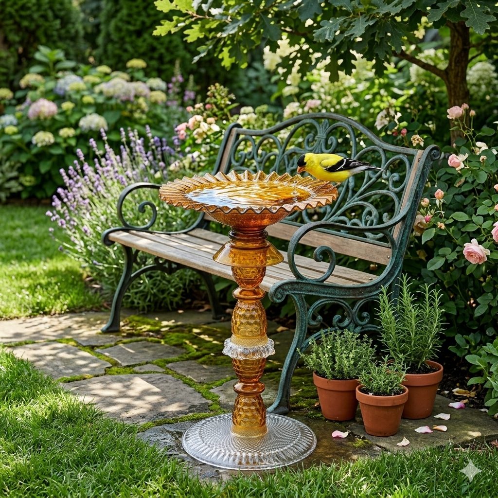 Gold Birdbath 2
