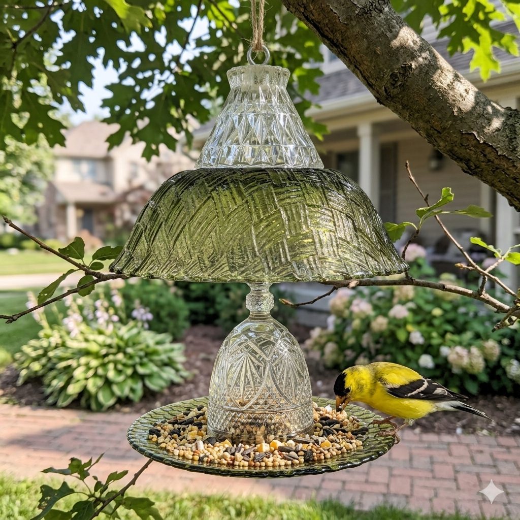 Green Bird Feeder 2