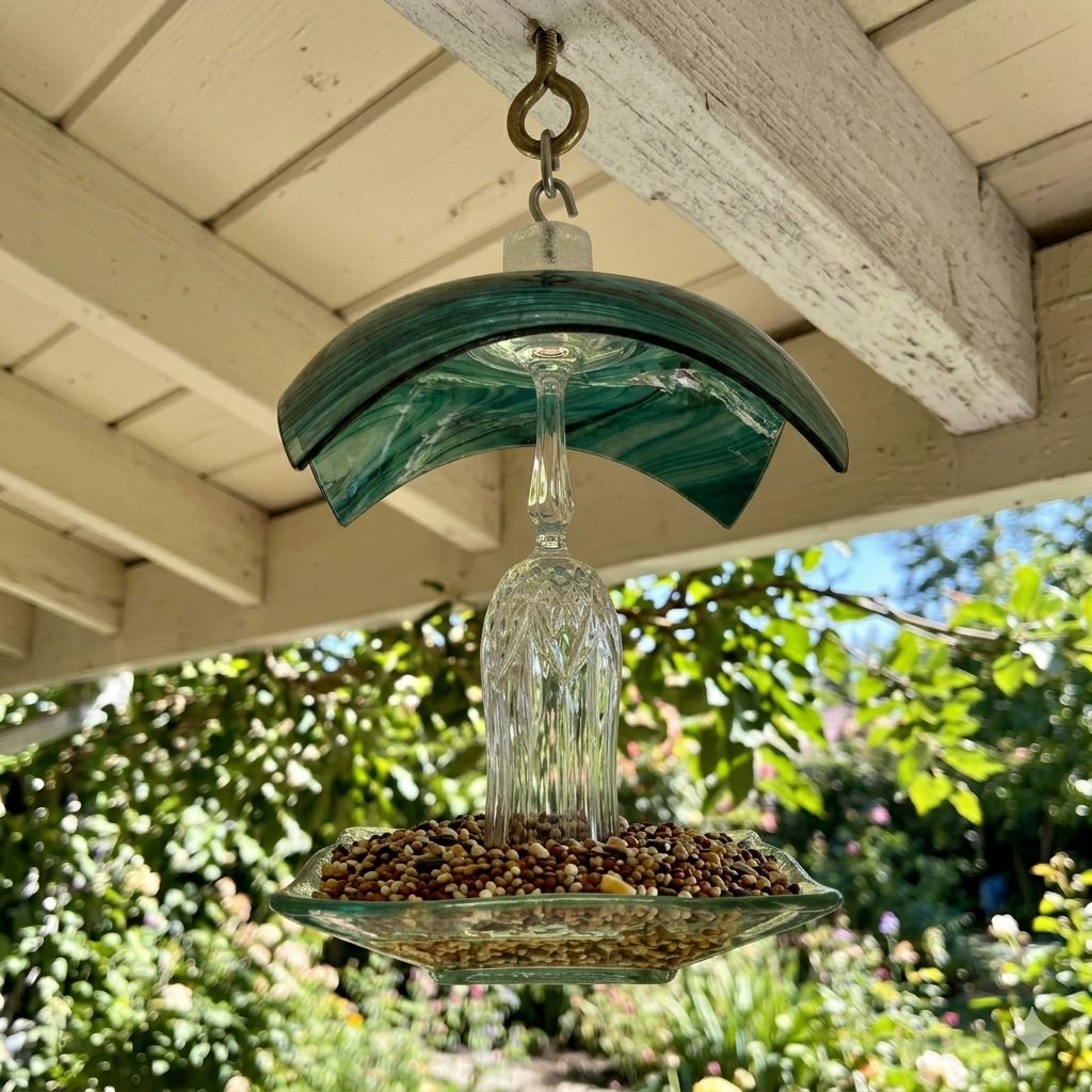 Teal Bird Feeder 2