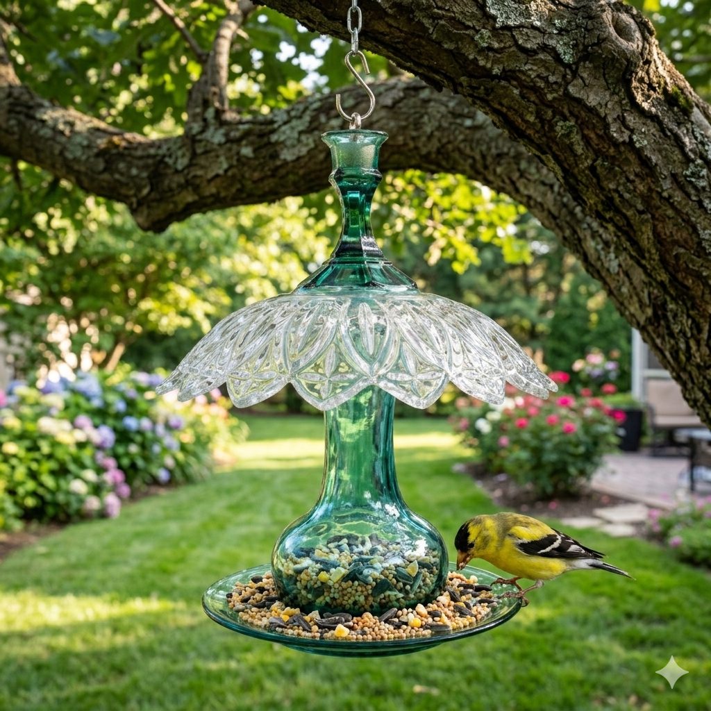 Teal Bird Feeder 2