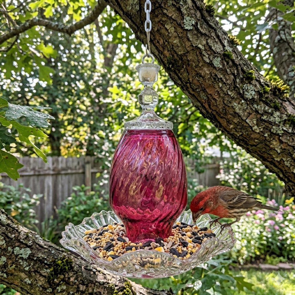 Magenta Pink Bird Feeder 2