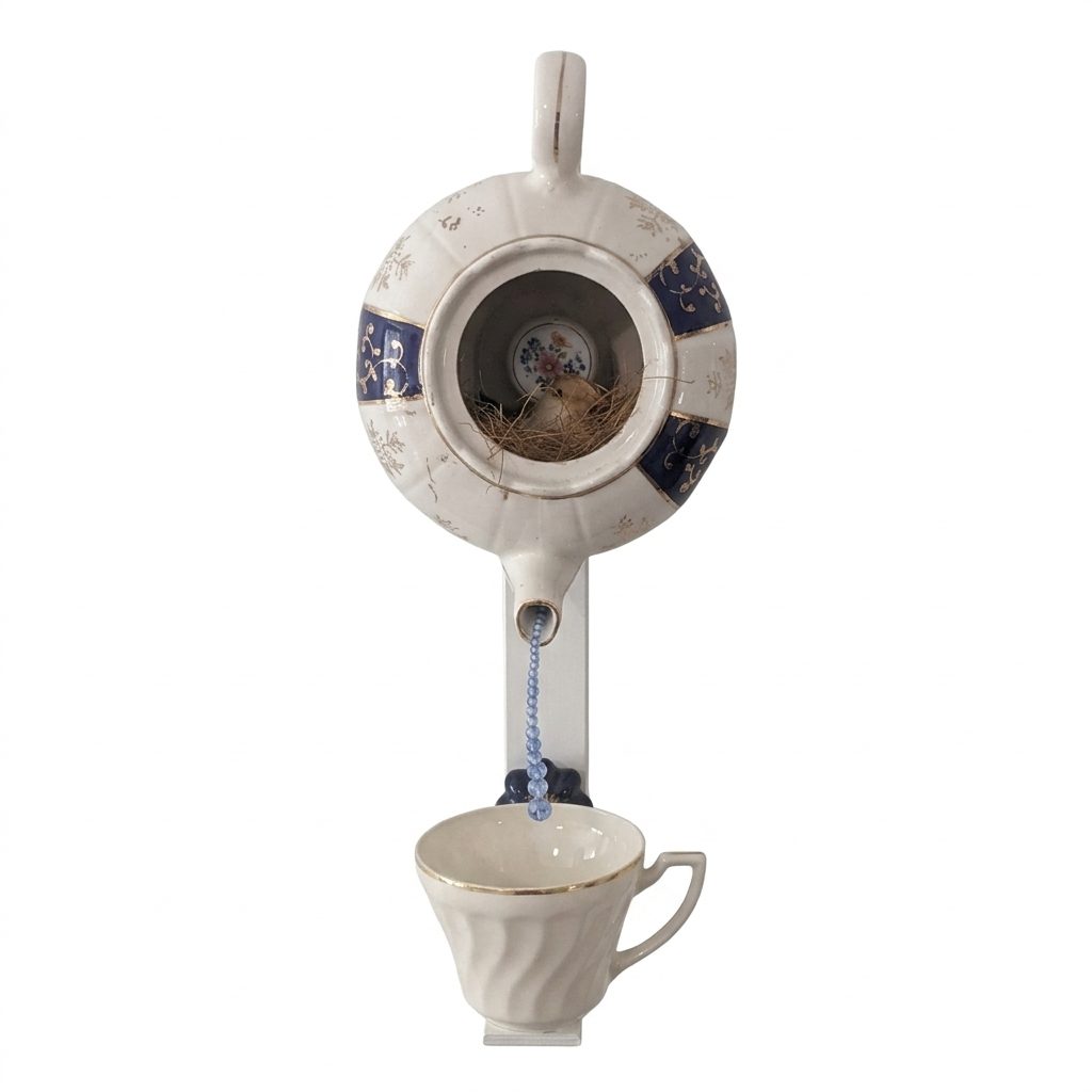 Blue Teapot Birdhouse